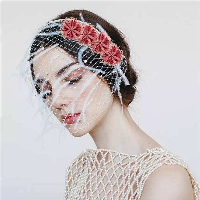 about:55*55m mesh double layer lace headmade flower