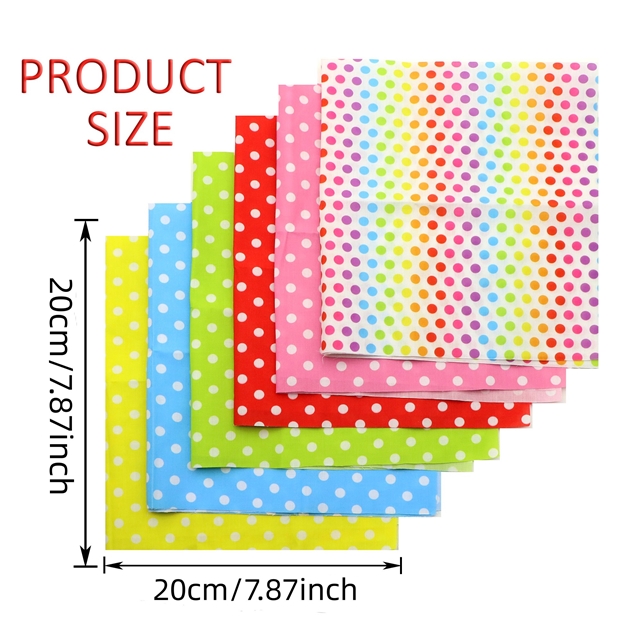 polyester cotton dots series polyester cotton fabric set (6 pcs/set)