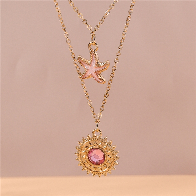 alloy Retro Diamond Necklace Women