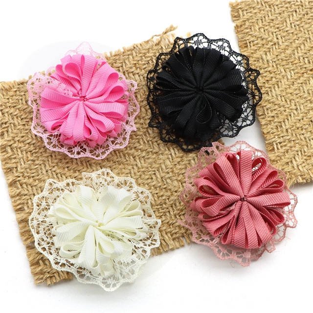 about:55*55m mesh double layer lace headmade flower