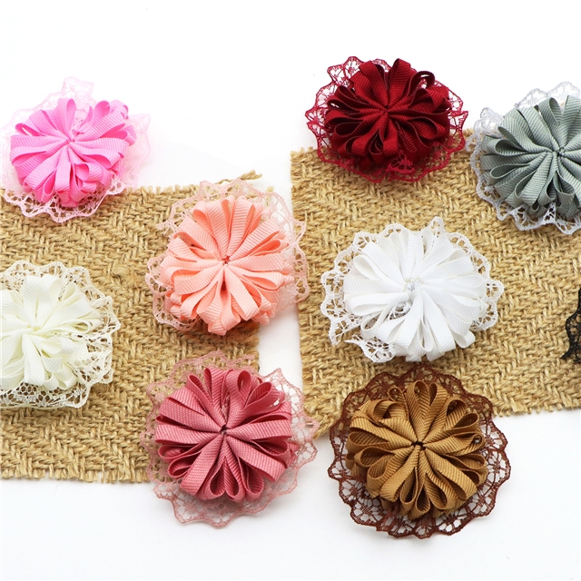 about:55*55m mesh double layer lace headmade flower