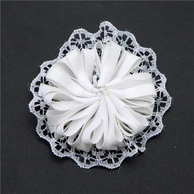 about:55*55m mesh double layer lace headmade flower