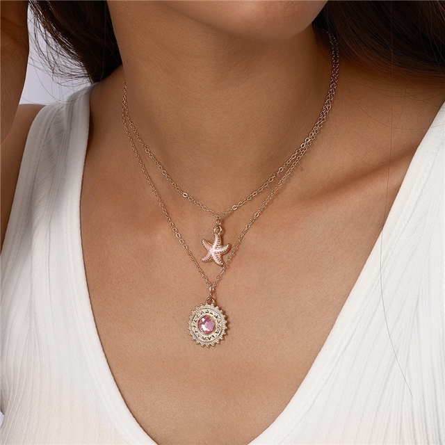 alloy Retro Diamond Necklace Women