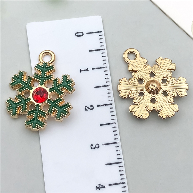 alloy christmas snowflake oil drop alloy pendant