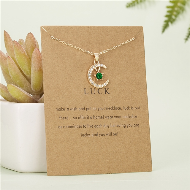 alloy diamond moon star necklace (with cardboard）