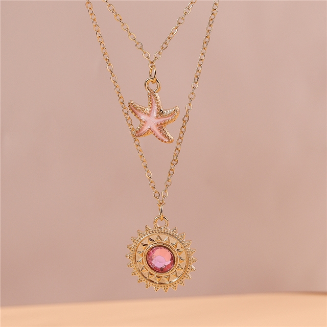 alloy Retro Diamond Necklace Women