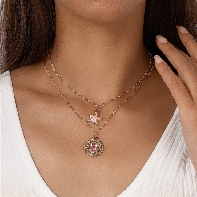 alloy Retro Diamond Necklace Women