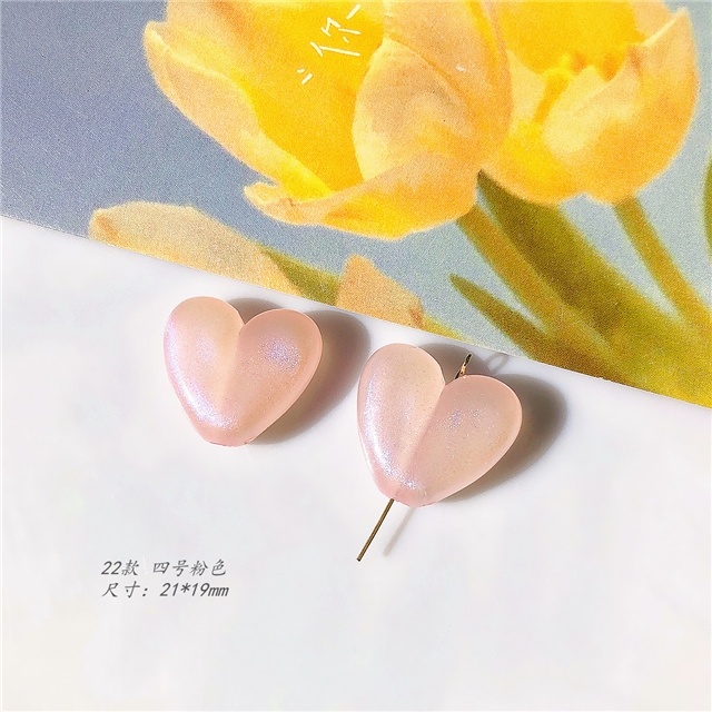 acrylic Translucent pigmented luminous dusting acrylic love heart beads