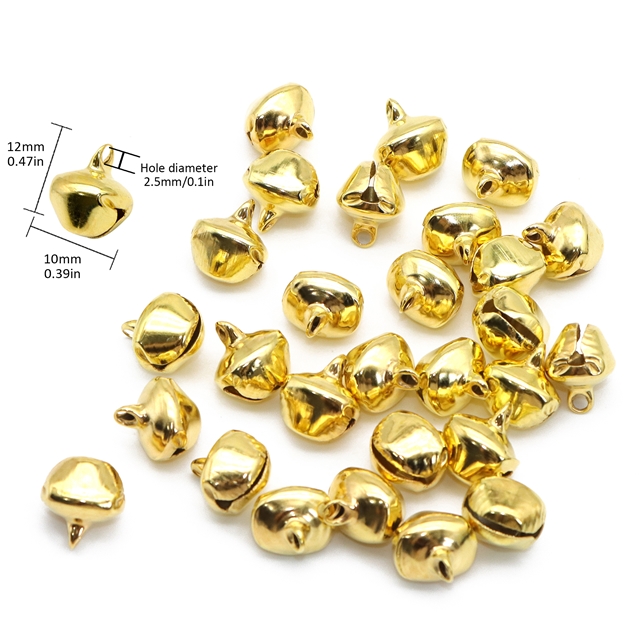 iron christmas bell pendant gold,10mm(0.4