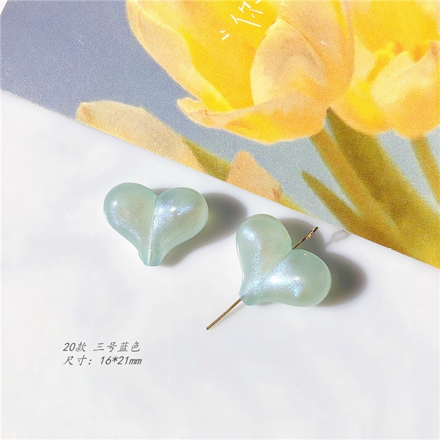 acrylic Translucent pigmented luminous dusting acrylic love heart beads