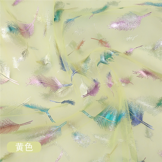 hot stamping feather mesh fabric