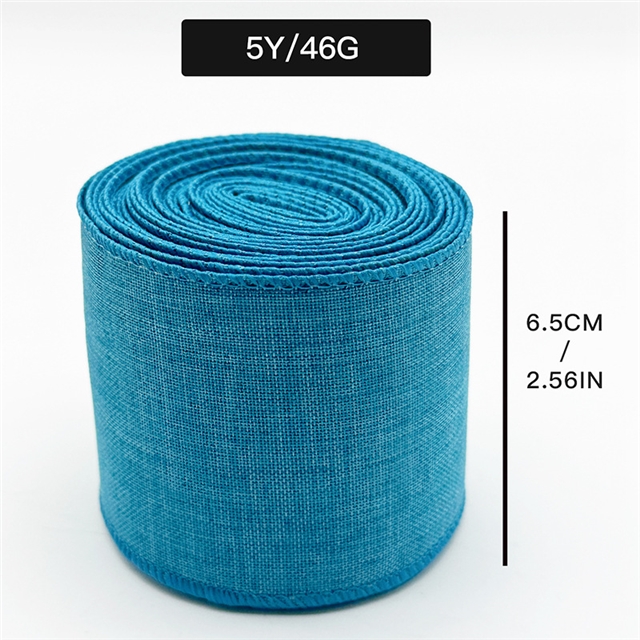 imitation hemp plain linen wired ribbon