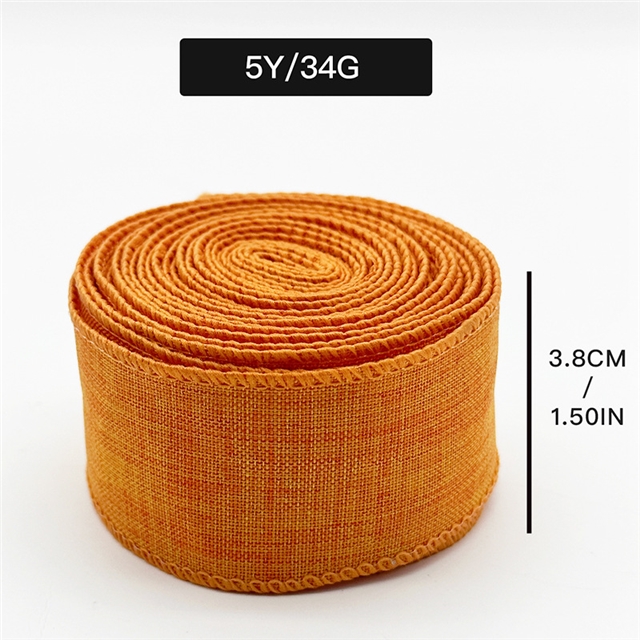 imitation hemp plain linen wired ribbon