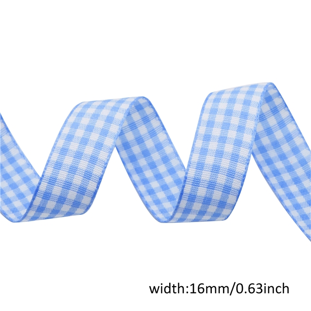 polyester plain colour lattice bowknot gift wrapping ribbon dark blue,16mm(5/8