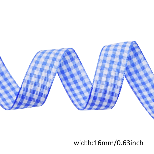 polyester plain colour lattice bowknot gift wrapping ribbon royal blue,16mm(5/8