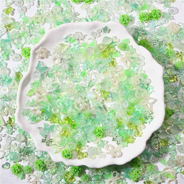 resin mixed butterfly flower fruit nail accessories