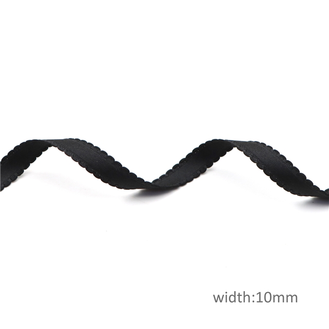 plain lace ribbon 18#,black,10mm(0.4
