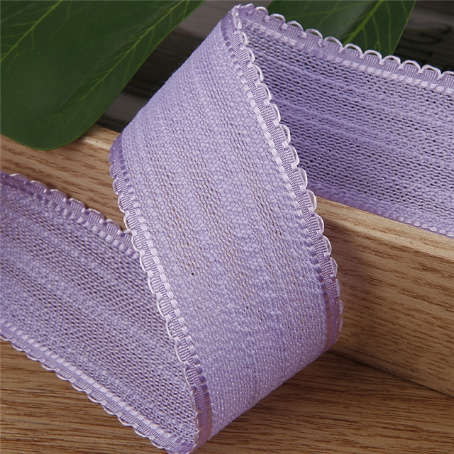 polyester plain lace stripe ribbon