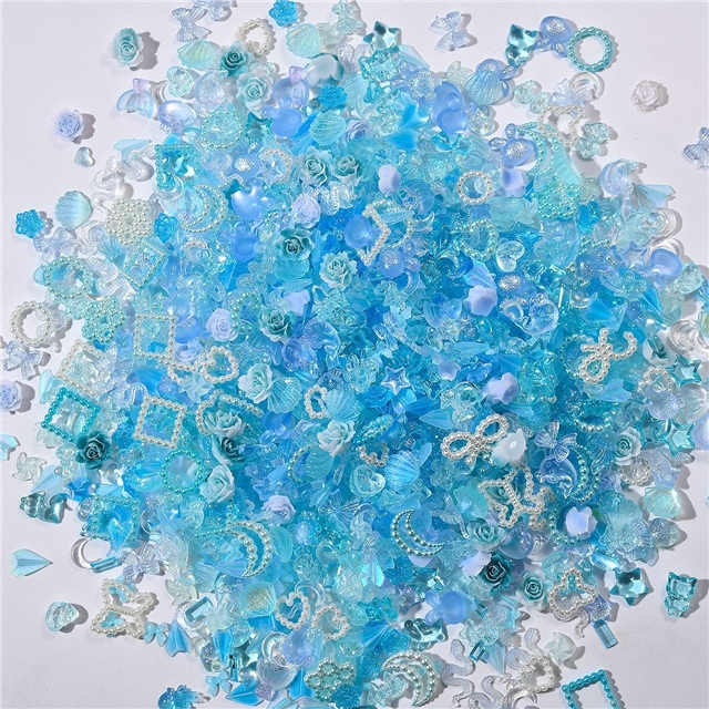 resin mixed butterfly flower fruit nail accessories