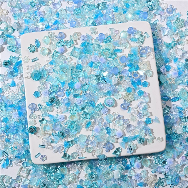 resin mixed butterfly flower fruit nail accessories