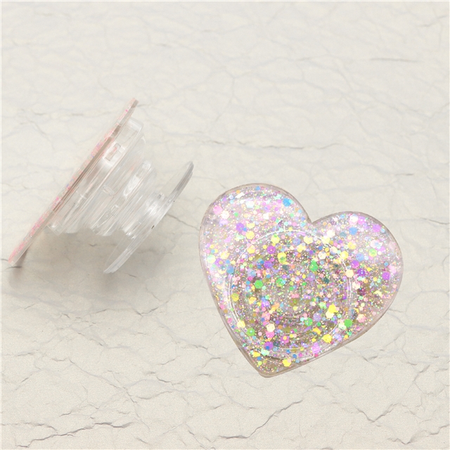 plastic + epoxy creative glitter drop glue retractable mobile phone grip