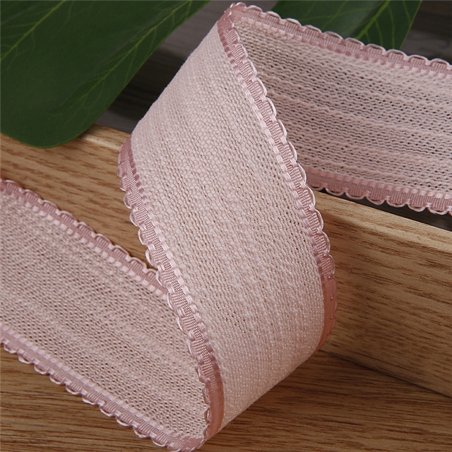 polyester plain lace stripe ribbon