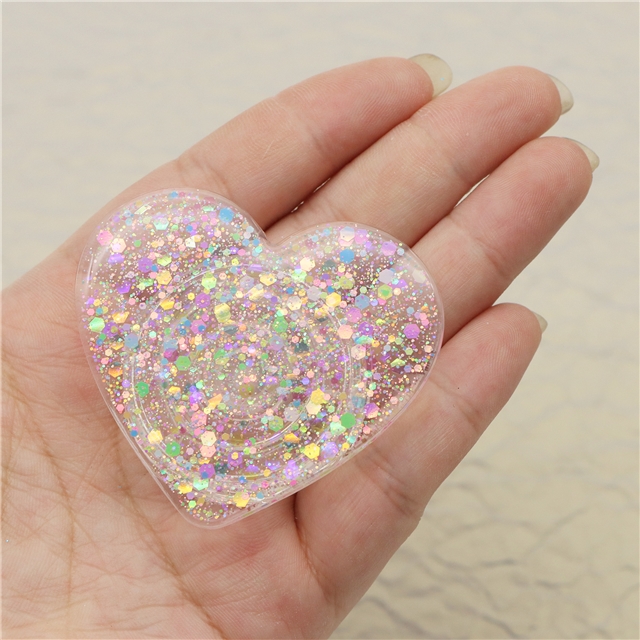 plastic + epoxy creative glitter drop glue retractable mobile phone grip