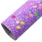 chunky glitter shell snowflake faux leather, 20*33cm,8#,shell+purple