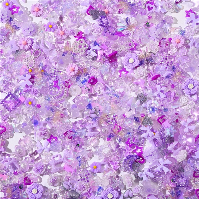 resin mixed butterfly flower fruit nail accessories
