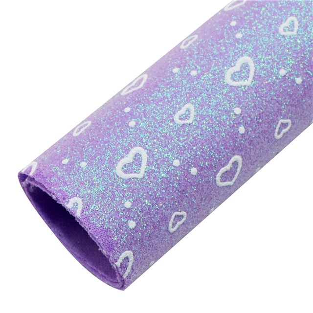 synthetic leather heart fine glitter faux leather  20*33cm(7.9*13