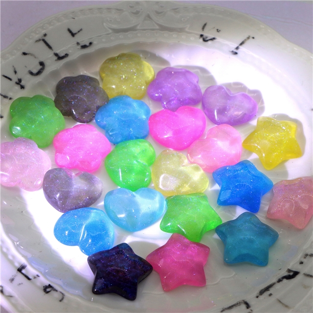 resin Fine Sparkling Star Love Water Ripple 3D Resin Accessories(Mixed colors)