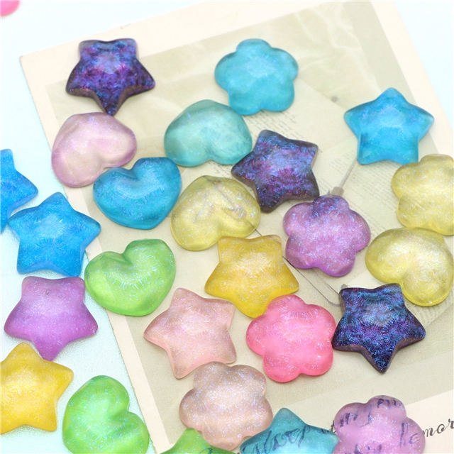 resin Fine Sparkling Star Love Water Ripple 3D Resin Accessories(Mixed colors)