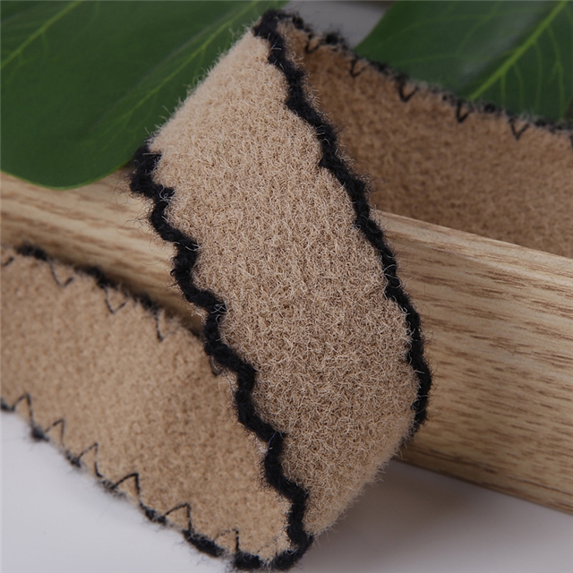 polyester solid colored plush contrasting edge woven tape