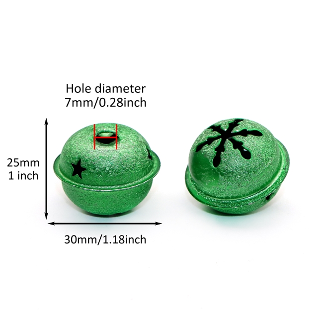 metal matte metal snowflake bell green snowflake,30mm(1.2