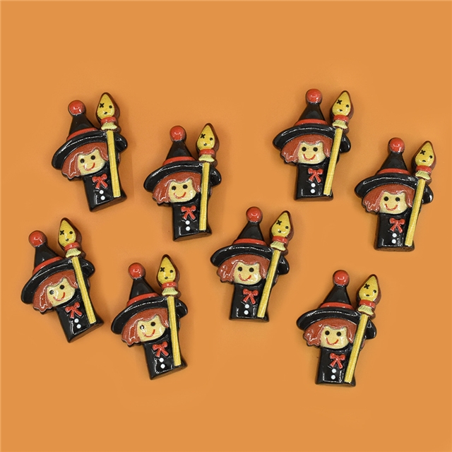 resin Halloween Witch Skull 3D Resin Accessories