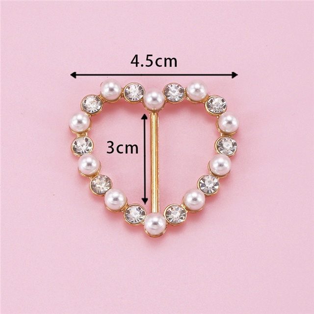 metal pearl diamond day buckle