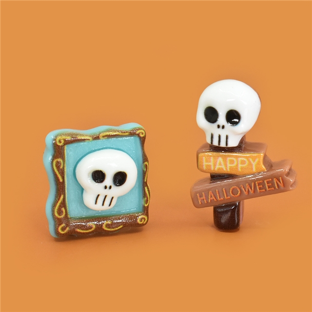 resin Halloween Witch Skull 3D Resin Accessories
