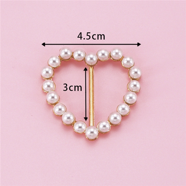 metal pearl diamond day buckle