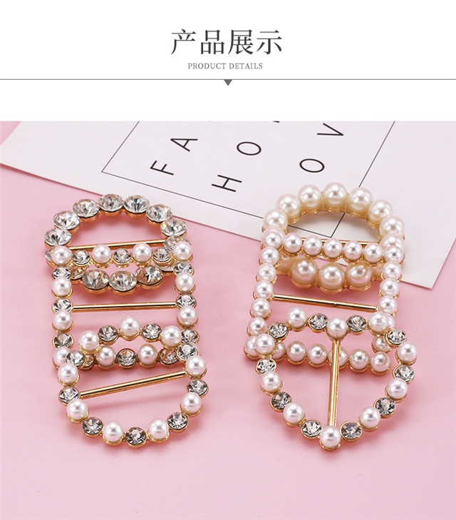 metal pearl diamond day buckle