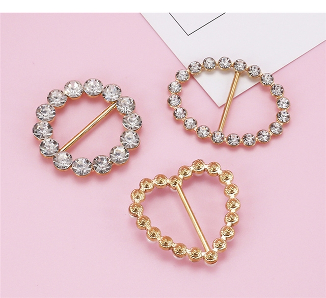 metal pearl diamond day buckle
