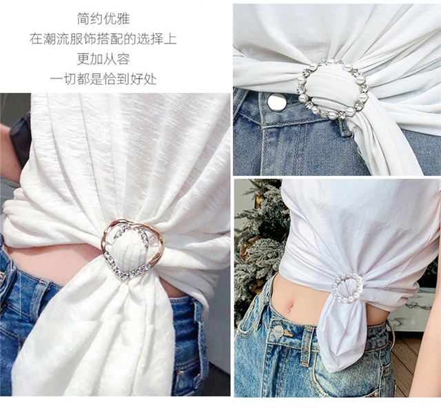 metal pearl diamond day buckle