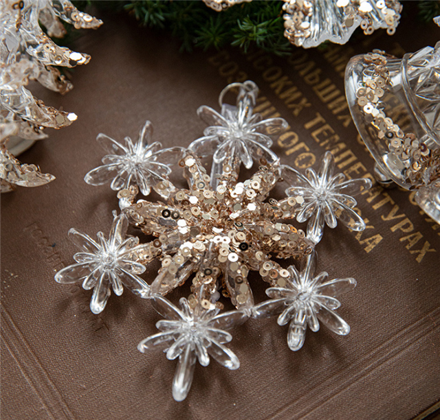 Acrylic Christmas glitter acrylic transparent decorative pendant
