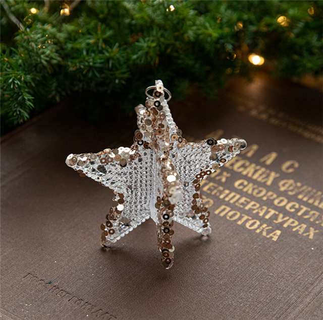 Acrylic Christmas glitter acrylic transparent decorative pendant