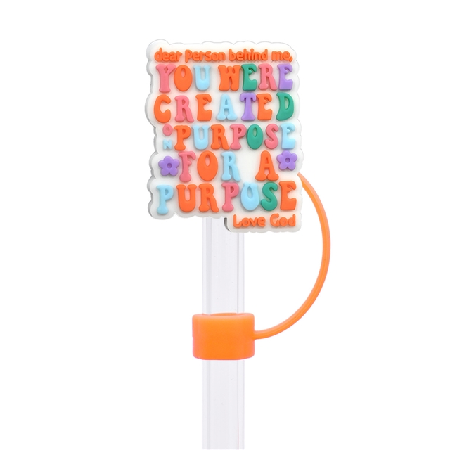 silicone english phrases series straw cap (without straw)