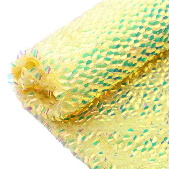 sequins fabric 7#,yellow,50*120cm(19.7*47.2
