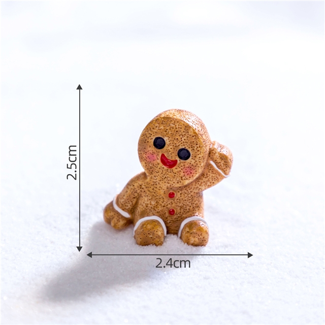 resin cute christmas gingerbread man resin micro landscape decoration