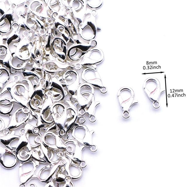 metal alloy lobster clasp silver,12mm(0.48