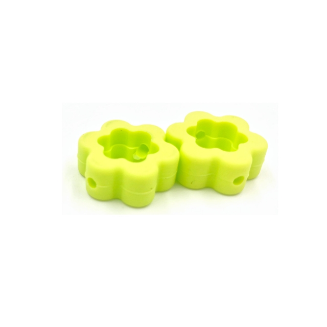 Solid colored flower hollow silicone bead accessories