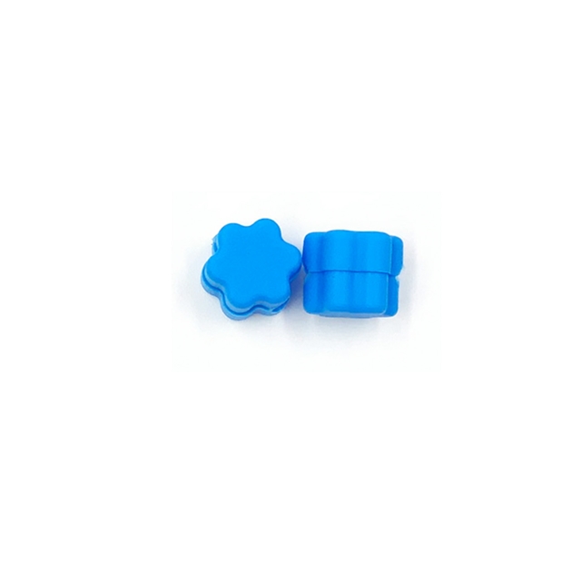 Solid colored flower hollow silicone bead accessories