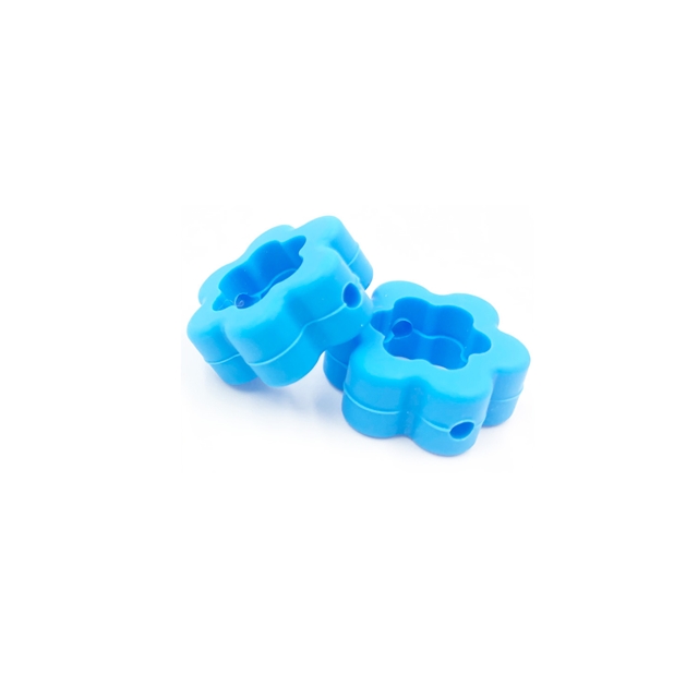 Solid colored flower hollow silicone bead accessories